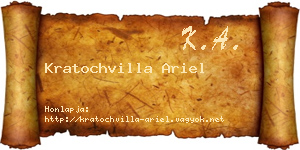 Kratochvilla Ariel névjegykártya